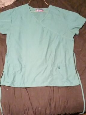 Women's Teal V-Neck Tunic Top with Side Ties